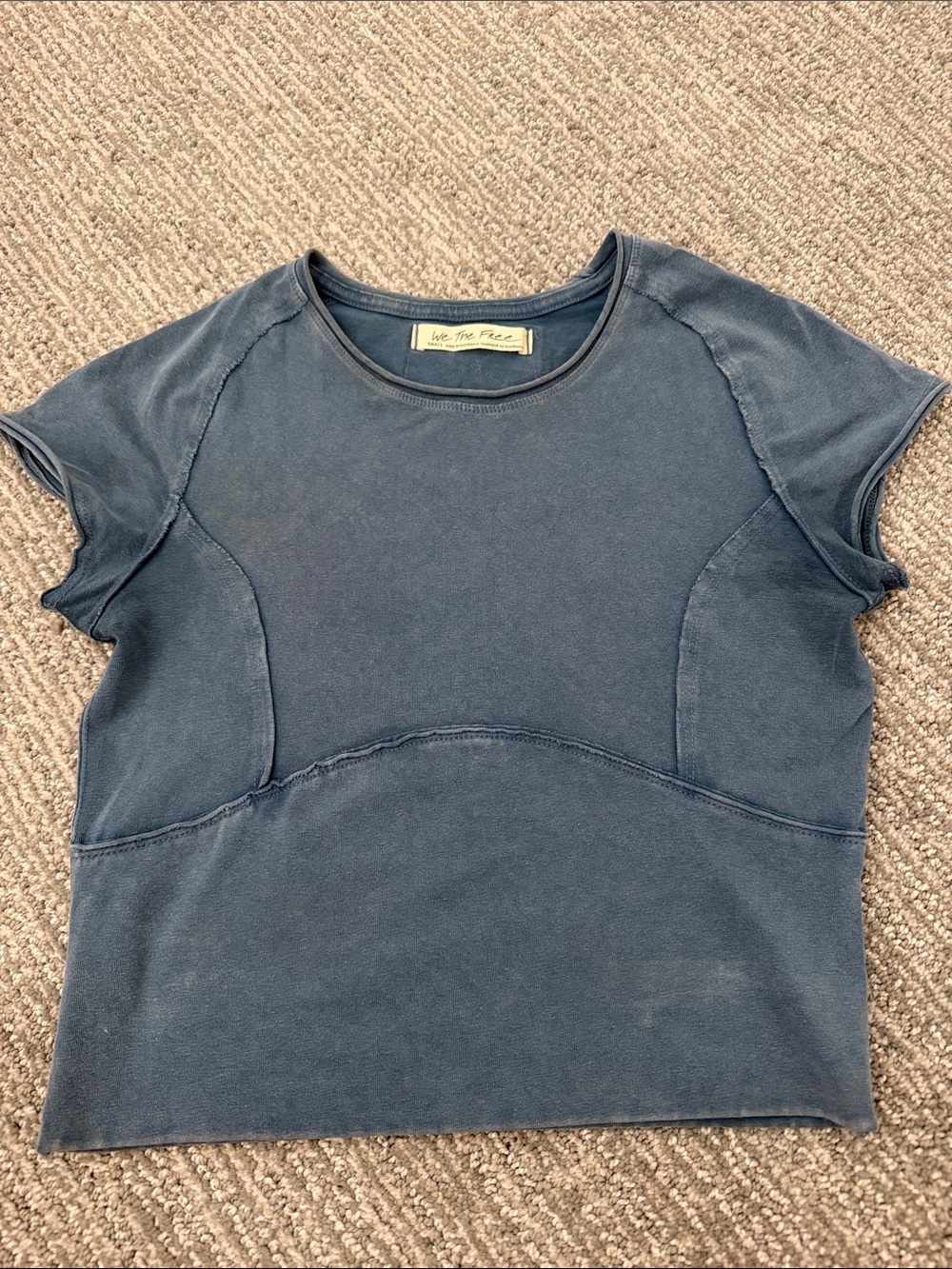 We The Free Slate Blue Short Sleeve Crop Tee